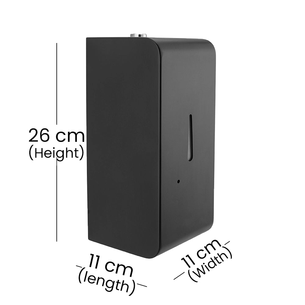 Aquaeco Ix304 Wall Mounted Battery Operated Matt Black Touchless Soap/Sanitizer Dispenser, Capacity 800 ml