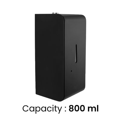 Aquaeco Ix304 Wall Mounted Battery Operated Matt Black Touchless Soap/Sanitizer Dispenser, Capacity 800 ml