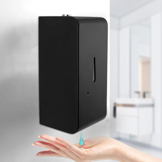 Aquaeco Ix304 Wall Mounted Battery Operated Matt Black Touchless Soap/Sanitizer Dispenser, Capacity 800 ml