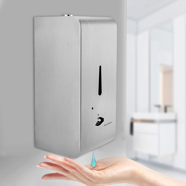 Aquaeco Ix304 Battery Operated Brushed Stainless Steel Wall Mounted Touchless Soap/Sanitizer Dispenser, Capacity 800 ml