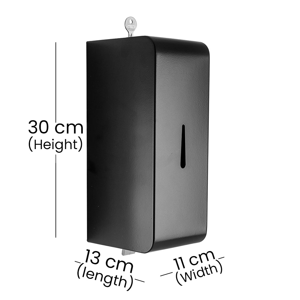 Aquaeco Ix304  Matt Black Stainless Steel Wall Mounted Manual Soap Dispenser, Capacity 800 ml