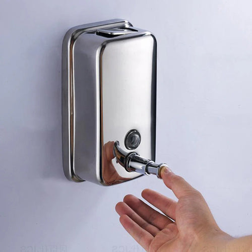 Aquaeco Polished Stainless Steel Wall Mounted Liquid Soap Dispenser, Capacity 1000 ml