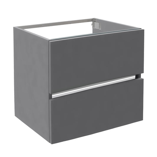 Aquaeco Grey Wood Envoy Wall Mounted Double Drawer Vanity Unit, 60x45.3x53.4 cm