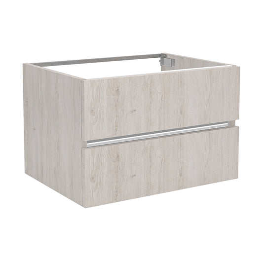 Aquaeco Ash Wood Envoy Wall Mounted Double Drawer Vanity Unit, 80x45.3x53.4 cm