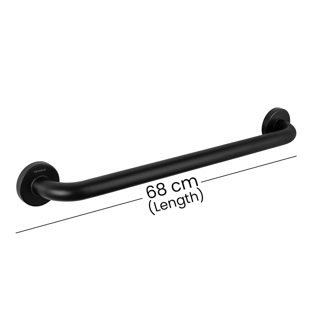 Aquaeco Ix304 Matt Black Stainless Steel Straight Support Bar, Dia 32 cm, 60x9.5x8 cm