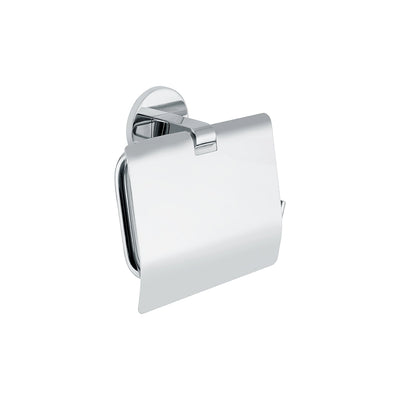 Aquaeco Chrome Windemere Toilet Roll Holder With Cover, 12.5x4.5x11.5 cm