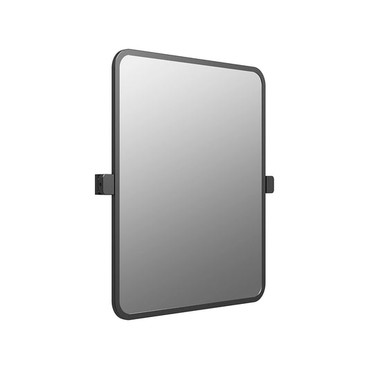 Aquaeco Matt Black Adjustable Tilted Mirror, 45x60 cm