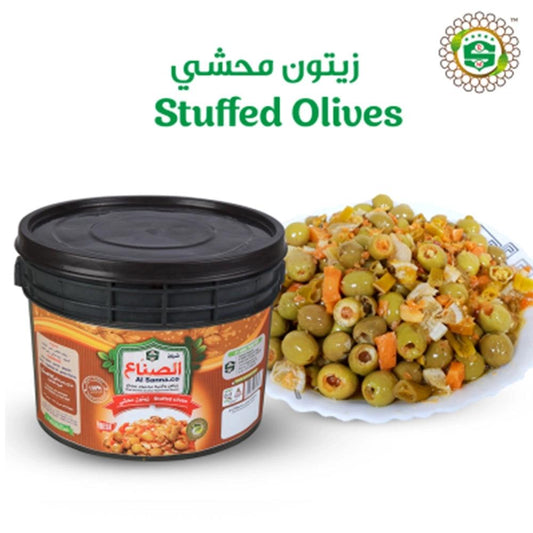 Syrian Whole Stuffed Green Olives 8 kg   HorecaStore