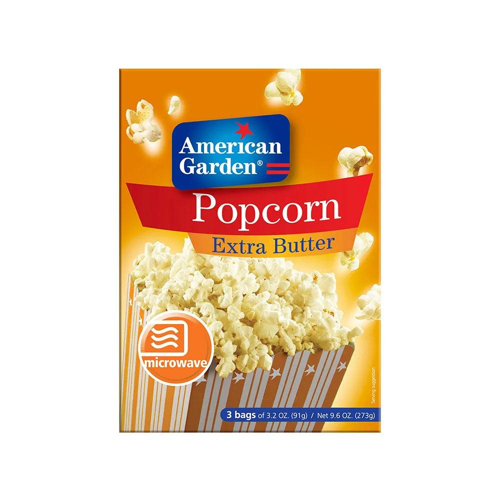 American Garden Microwave Popcorn Extra Butter 12 x 3 x 3.2oz   HorecaStore