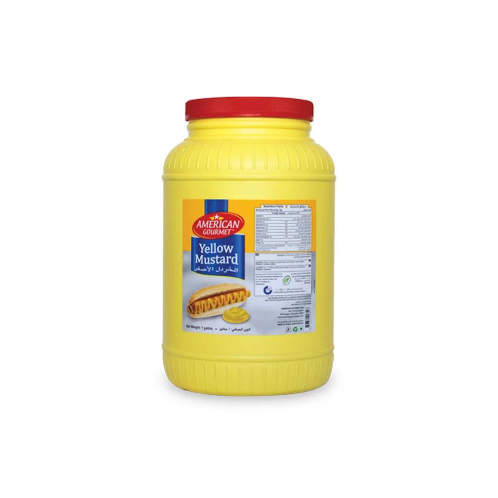 American Garden Yellow Mustard Plastic 4 x 1 Gal   HorecaStore