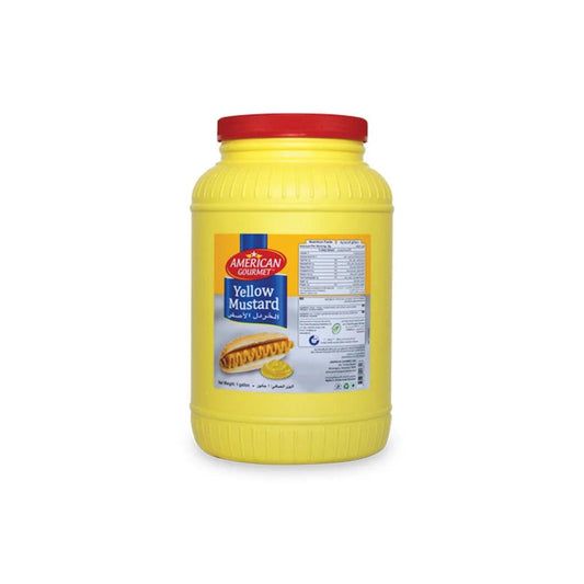 American Garden Yellow Mustard Plastic 4 x 1 Gal   HorecaStore