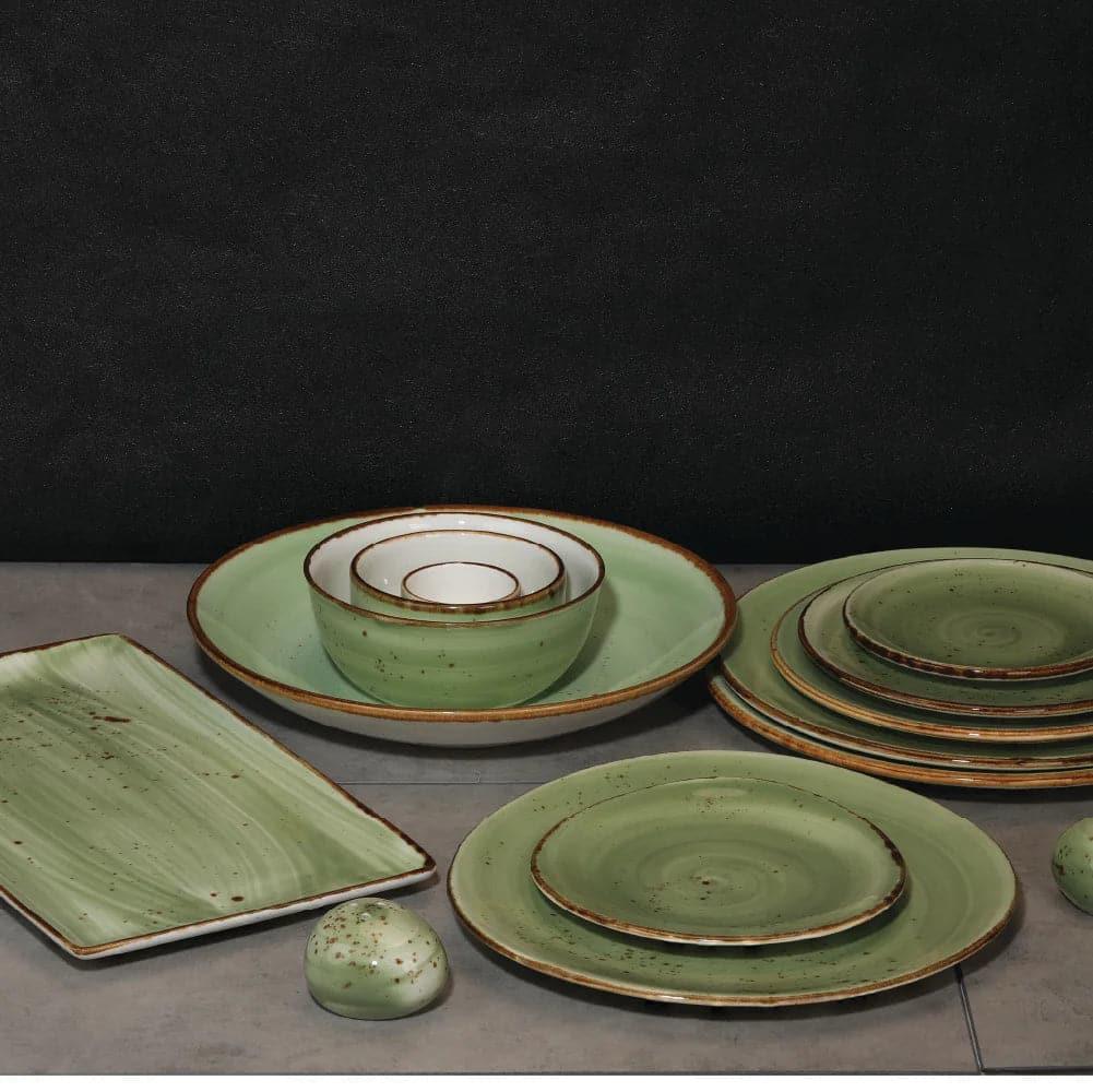 Furtino England Exotic 11"/28cm Green Porcelain Salad / Paste Bowl