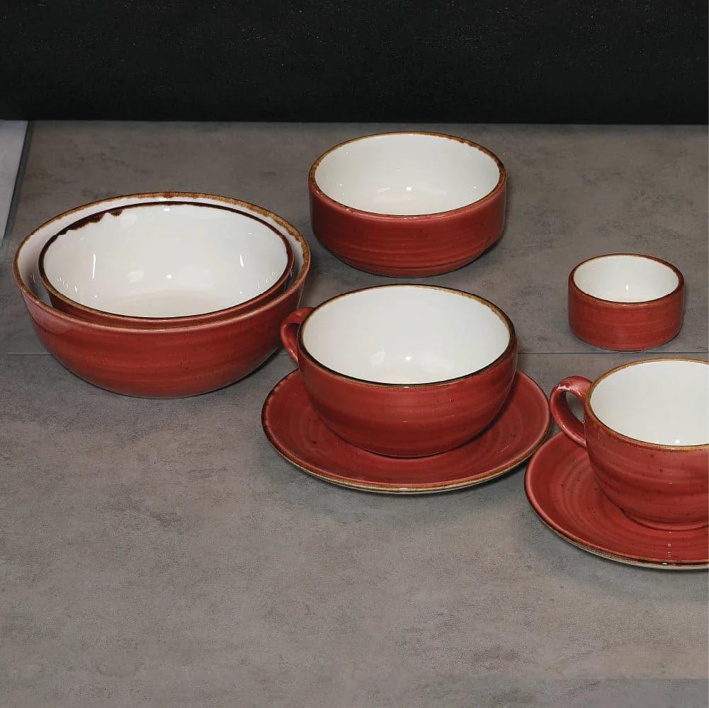 Furtino England Exotic 5"/13cm Red Porcelain Expresso Saucer - HorecaStore