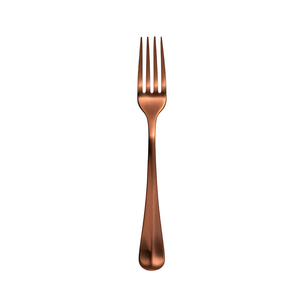 Furtino England Baguette 18/10 Stainless Steel Dessert Fork Matt Copper, 19cm, Pack of 12