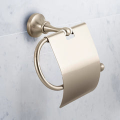 Bagnodesign Brushed Nickel Ellington Toilet Roll Holder With Cover, 18x15x15 cm