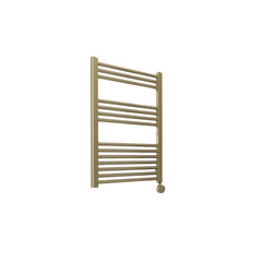 Bagnodesign Brushed Brass Universal Heated Towel Rail With MattThermostat Heating Control, 50x9.9x80 cm