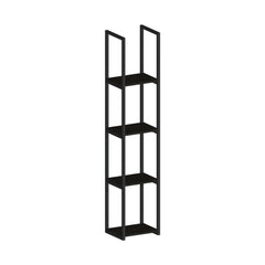 Bagnodesign Bagnospa Wall Shelving Unit with 4 Shelves with Fixing Kit, Black/Oak Inchiostro, 25x20.8x12.22 cm