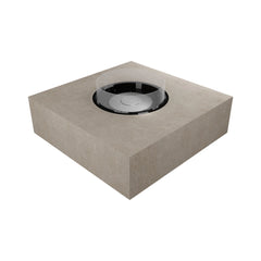 Gymkhana Outdoor Fire Pit Table With Round 20 Kit, Fossil Ivory, 120x120x40 cm