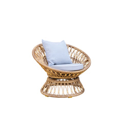 Gymkhana Boho Beach Outdoor Lounge Chair with Seat and Back Cushion, Natural/Beige, 89x81x73 cm