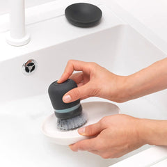 Brabantia Plastic Soap Dispensing Dish Brush Dark Grey