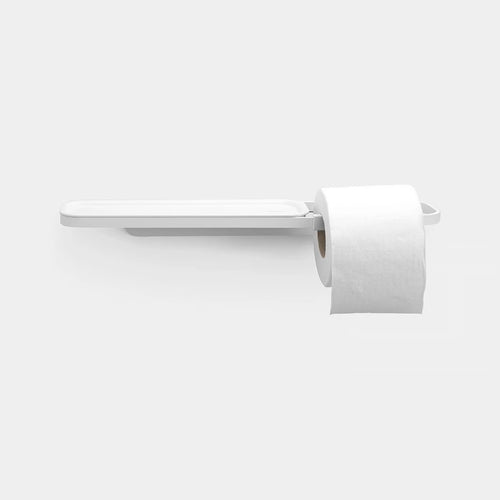 Brabantia Mindset Stainless Steel White Toilet Roll Holder With Shelf