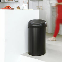 Brabantia Matt Black Stainless Steel Touch Bin, 60L