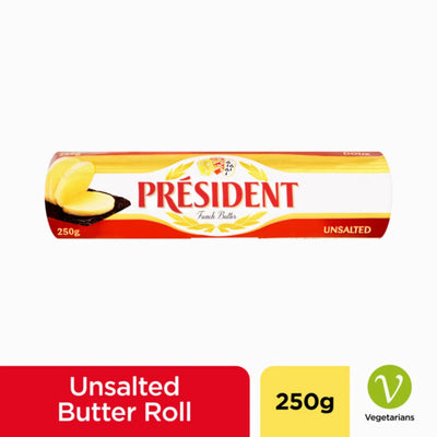 President Unsalted Butter with 82% Fat, 250grams x 24 Pcs