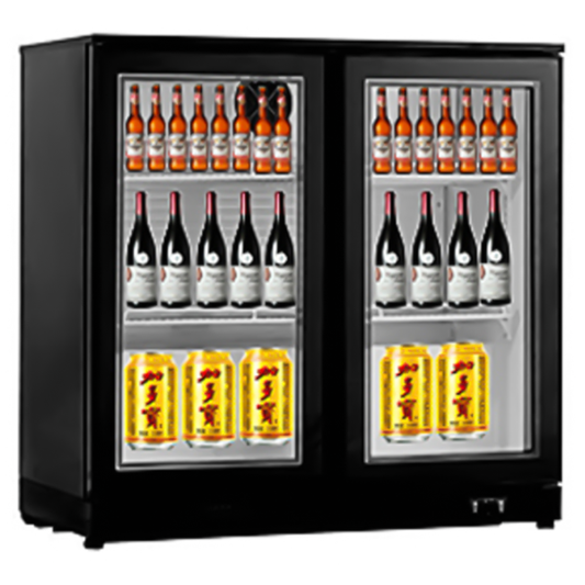 Inofrigo GN2100TN/WP 2 Door Bar Cooler, Black Stainless Steel, +2 to +8℃