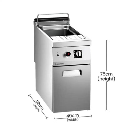 Angelo Po 0N1CP1GL Well Gas Pasta Cooker, Container Capacity 40 Liter, Gas power 14 kW, 40 X 92 X 75 cm - HorecaStore