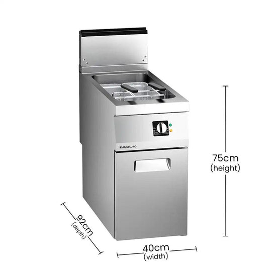 Angelo Po 0N1FR1G Well Gas Fryer, Container Capacity 22 Liter, Gas power 21 kW, 40 X 92 X 75 cm - HorecaStore