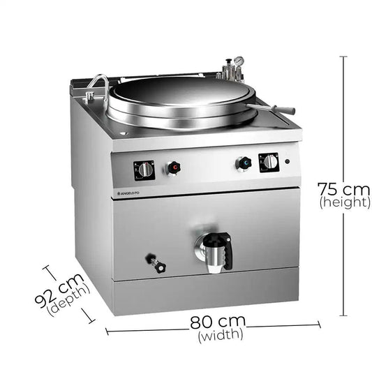Angelo Po 1N1PI2G Gas Indirect Heated Boiling Pan 140 Liter, Gas Power 24 kW, 80 X 92 X 75 cm - HorecaStore