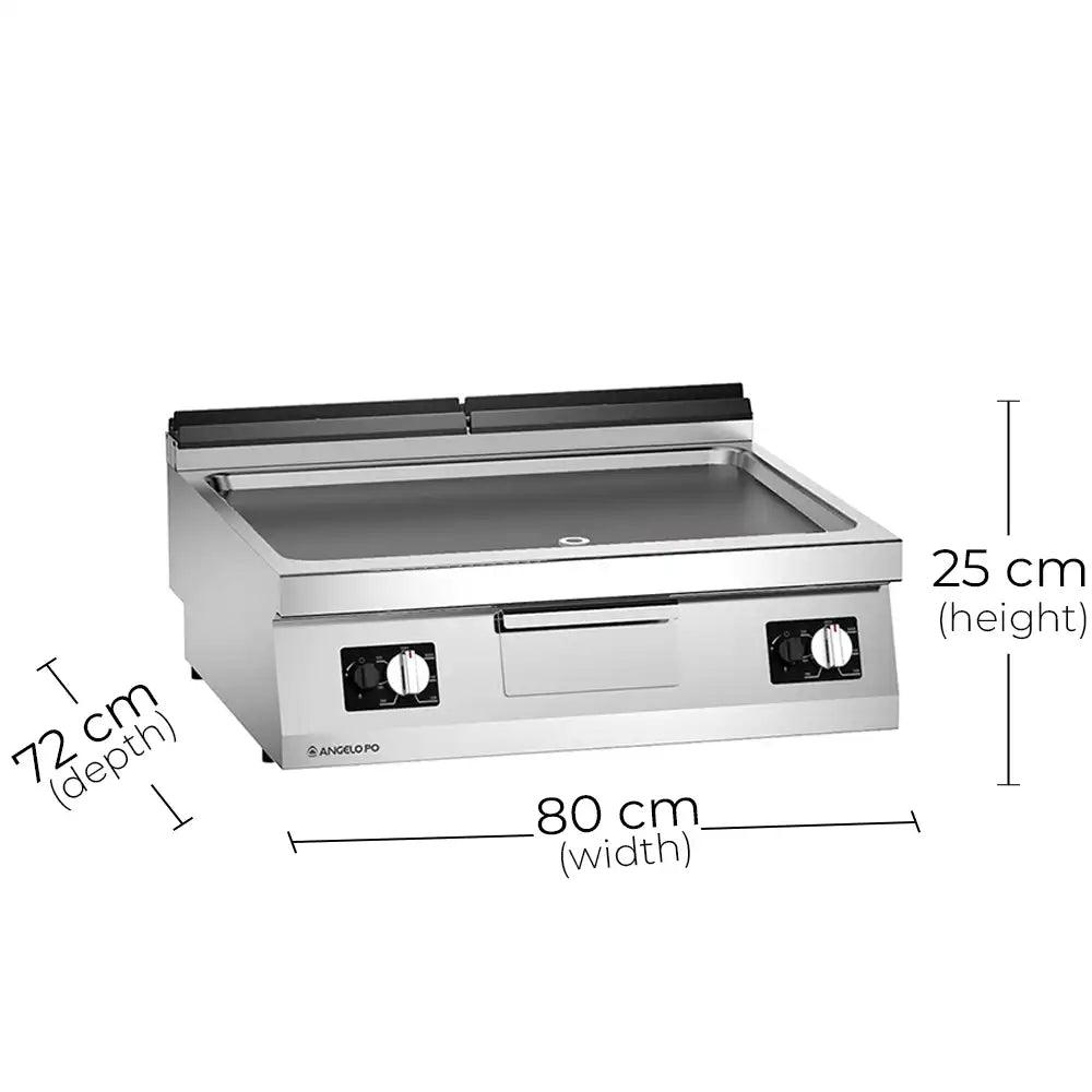 Angelo Po 1S0FT4G Gas Griddle Smooth Chromium Plate, Gas power 14 kW, 80 X 72 X 25 cm - HorecaStore