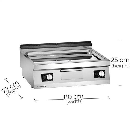 Angelo Po 1S0FT7G Gas Griddle Smooth Compound Plate, Gas power 14 kW, 80 X 72 X 25 cm - HorecaStore
