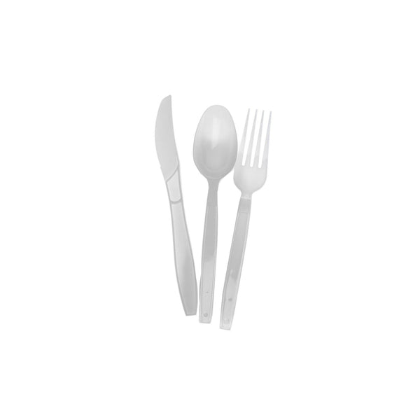 hotpack heavy duty white cutlery set of spoon fork knife napkin 250 pcs