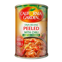 California Garden USA Peeled Medammas w/Chili Easy Open 24 x 450 gm