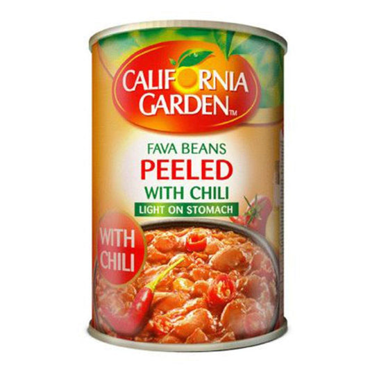 California Garden USA Peeled Medammas w/Chili Easy Open 24 x 450 gm - HorecaStore