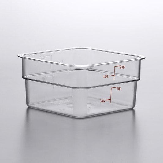 Cambro Camsquares Classis 2SFSCW135 Polycarbonate Food Storage Container 1.9L - 6/Case
