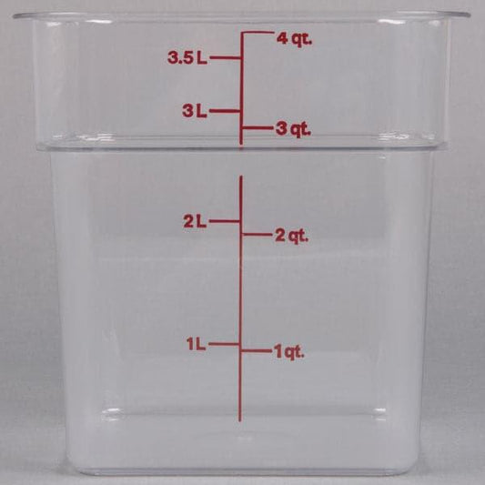Cambro Camsquares Classis 4SFSCW135 Polycarbonate Food Storage Container 3.8L   6/Case