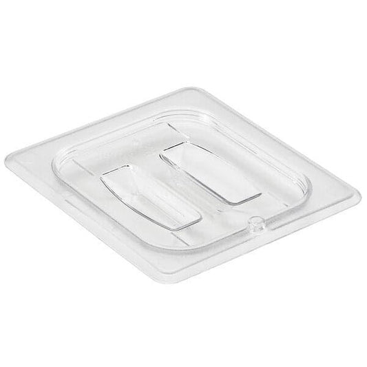 Cambro Camwear 60CWCH135 Polycarbonate GN 1/6 Lid Wih Handled Clear - 6/Case