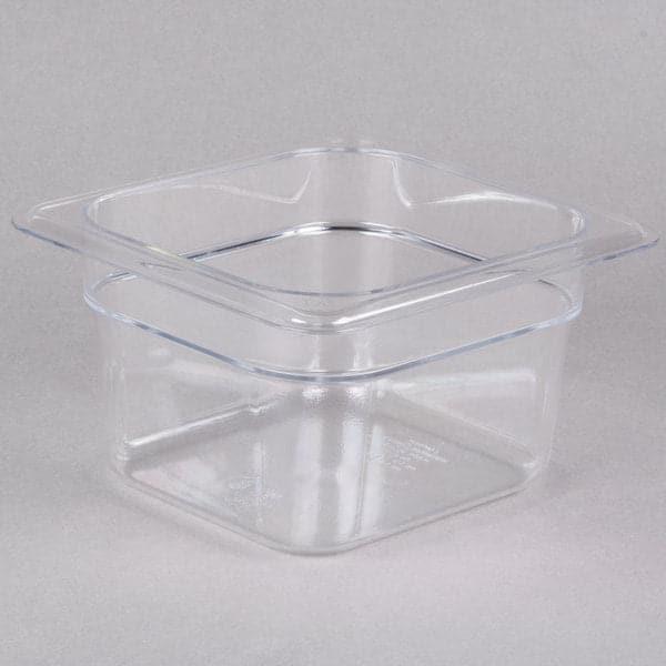 Cambro Camwear 64CW135 Polycarbonate GN 1/6 Food Pan Clear Deep 10cm - 6/Case