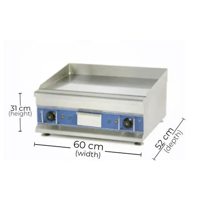 THS EG600D Electric Griddle, With Chrome Surface 5 kW, 60 x 52 x 31 cm - HorecaStore