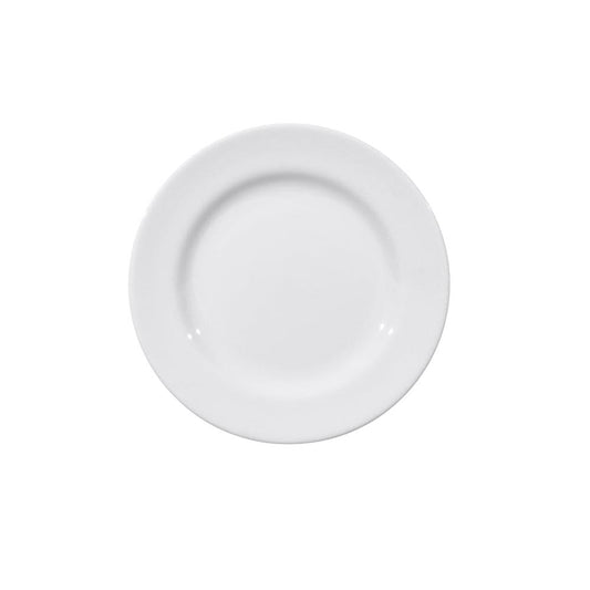 Furtino England Delta 17cm/6.5" White Porcelain Flat Plate - HorecaStore