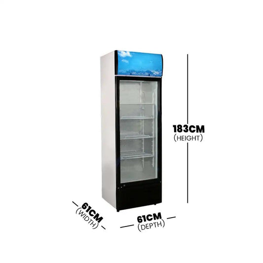 Lava Inox LS380 P1F Glass Door, 4 Moveable Shelves, 280 L Capacity, Power 230W, 61 x 61 x 183 cm   HorecaStore