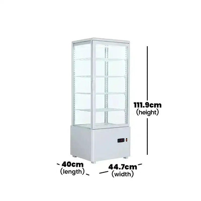 THS XC-98L Electric 4 Side Glass Refrigerating Showcase 98 L, Power 2.6 KW - HorecaStore