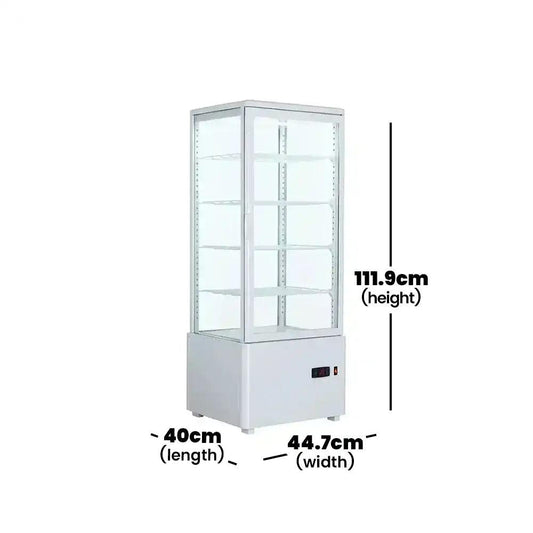 THS XC-98L Electric 4 Side Glass Refrigerating Showcase 98 L, Power 2.6 KW - HorecaStore