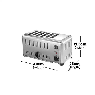 THS 6 Slots Stainless Steel Buffet toaster 2500W - HorecaStore