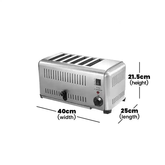 THS 6 Slots Stainless Steel Buffet toaster 2500W - HorecaStore