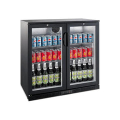 THS BC02PP Aluminium Body Bar Cooler Black With Double Hinged Doors, Capacity 220 L 280 W, 92 x 51 x 89.5 cm