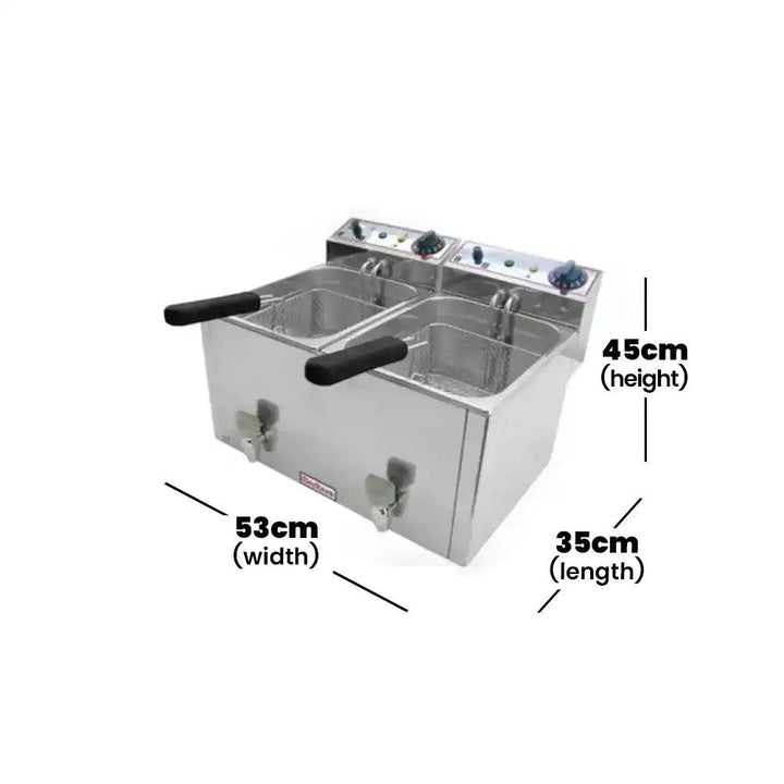 Beckers FR 10+10LT Electric Double Deep Fryer 10+10 L, Power 2 X 3 kW - HorecaStore