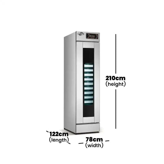 capinox wff 16b stainless steel electric retarder proofer electric dough proofing machine energy saving 16 40 x 60 cm trays capacity electric power 1 8 kw 78 x 122 x 210 cm